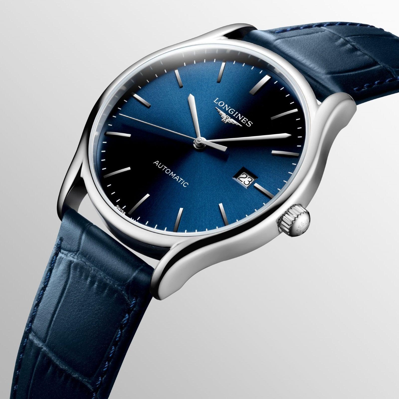Longines orologio Lyre 40mm blu automatico acciaio L4.961.4.92.2
