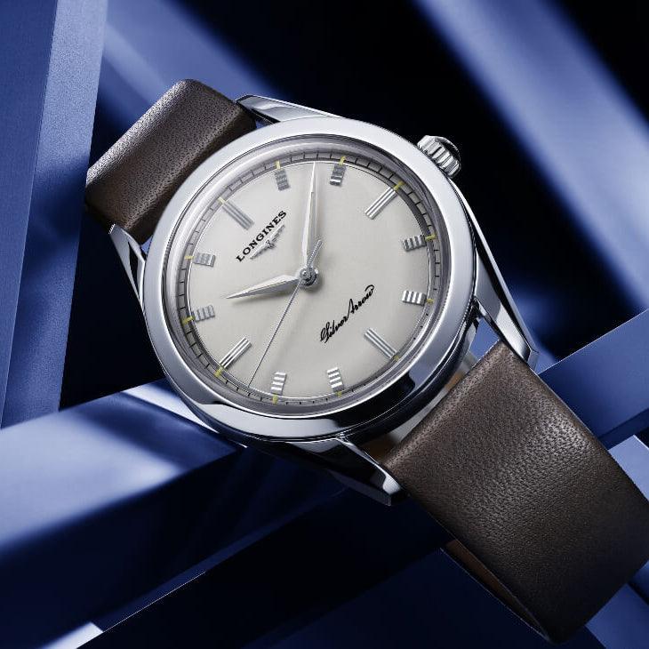 Longines orologio Silver Arrow 38,5mm argento automatico acciaio L2.834.4.72.2