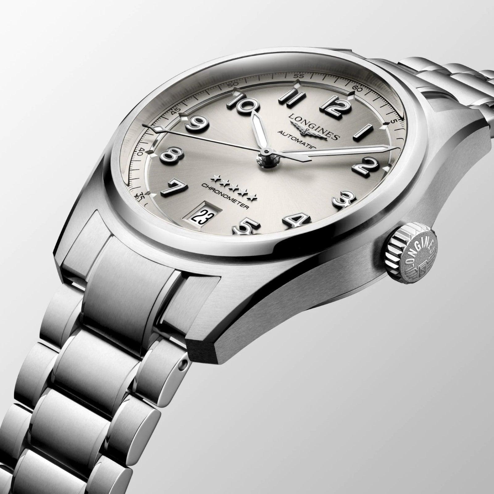 Longines orologio Spirit 37mm champagne automatico acciaio L3.410.4.63.6