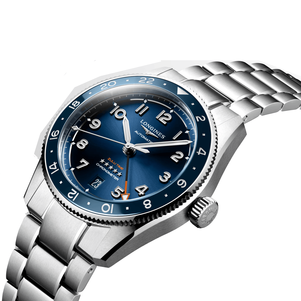 Longines orologio Spirit 39mm blu automatico acciaio L3.802.4.93.6