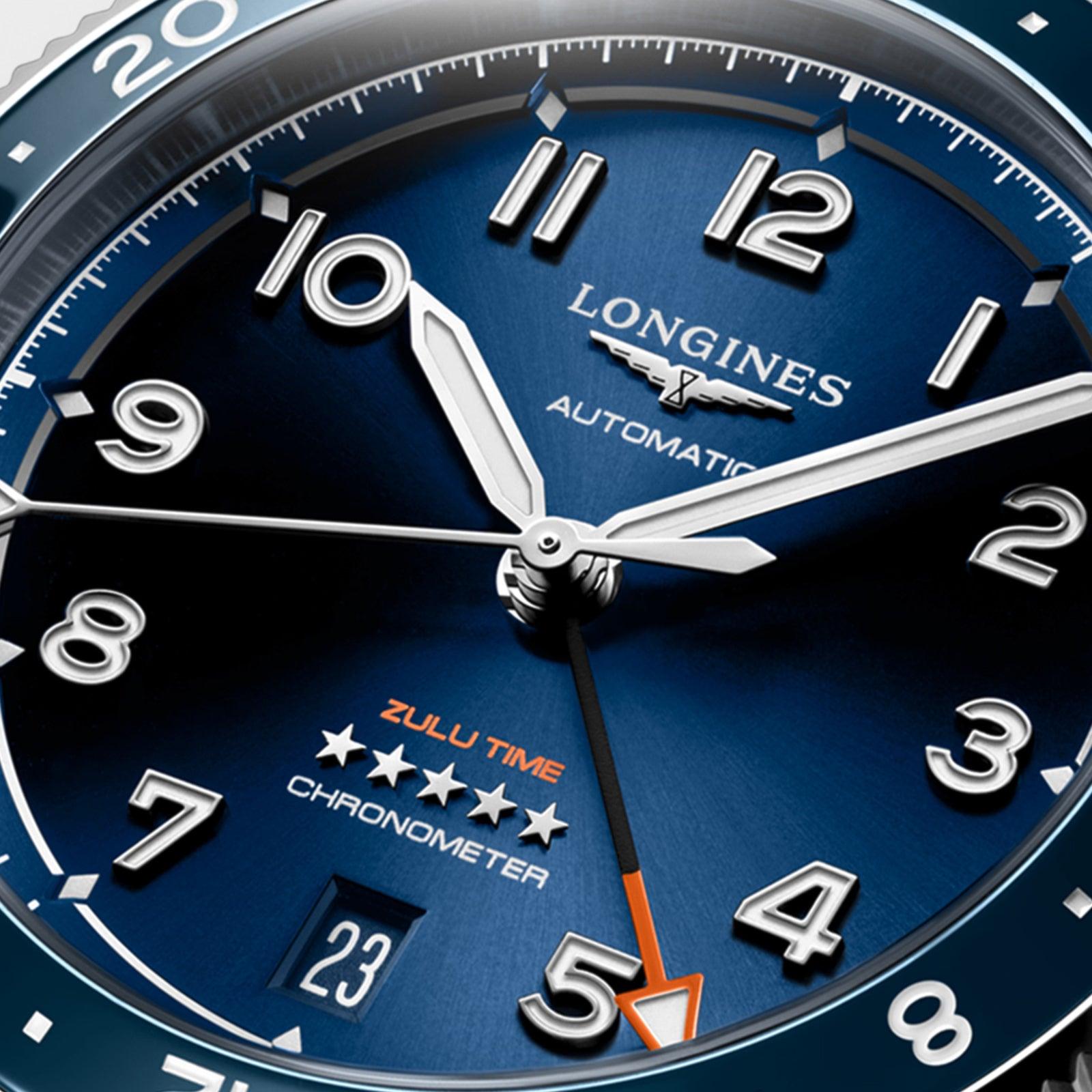 Longines orologio Spirit 39mm blu automatico acciaio L3.802.4.93.6