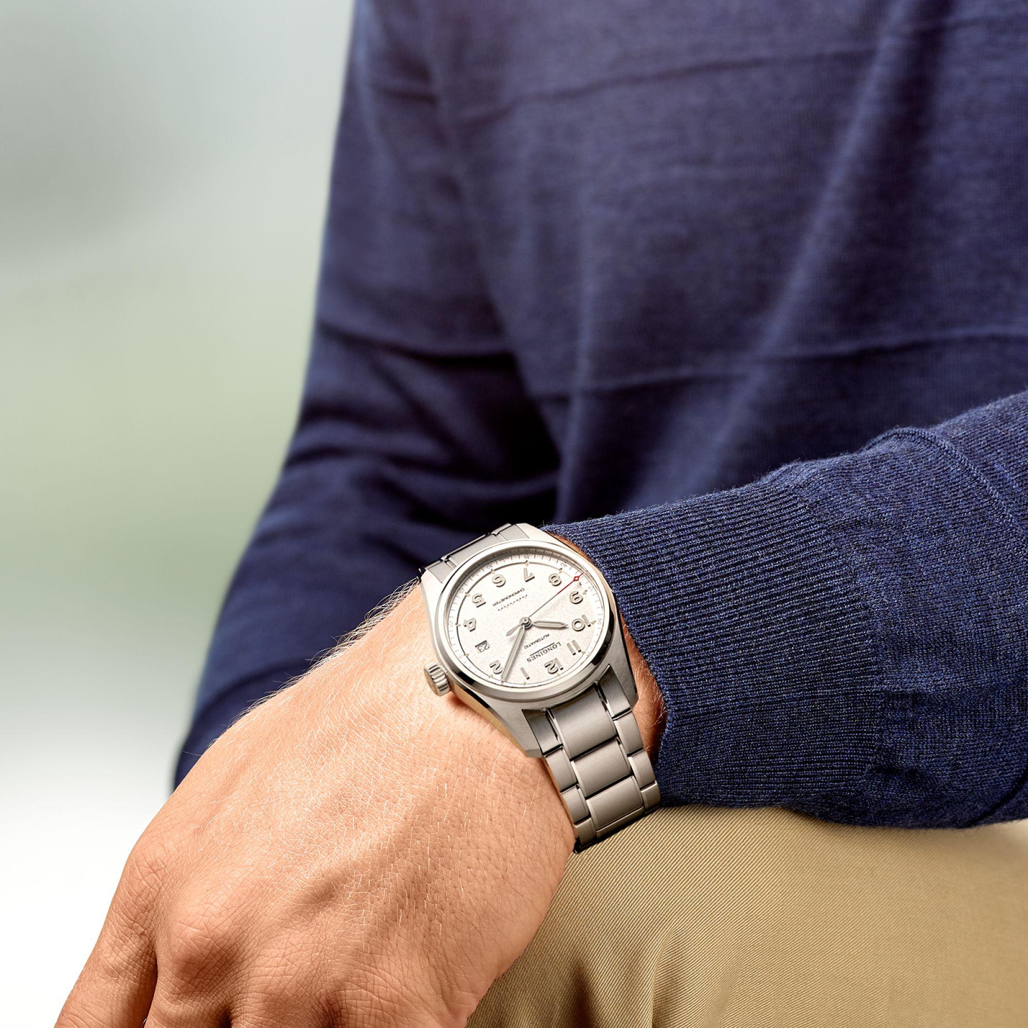 Longines orologio Spirit 40mm argento automatico acciaio L3.810.4.73.6