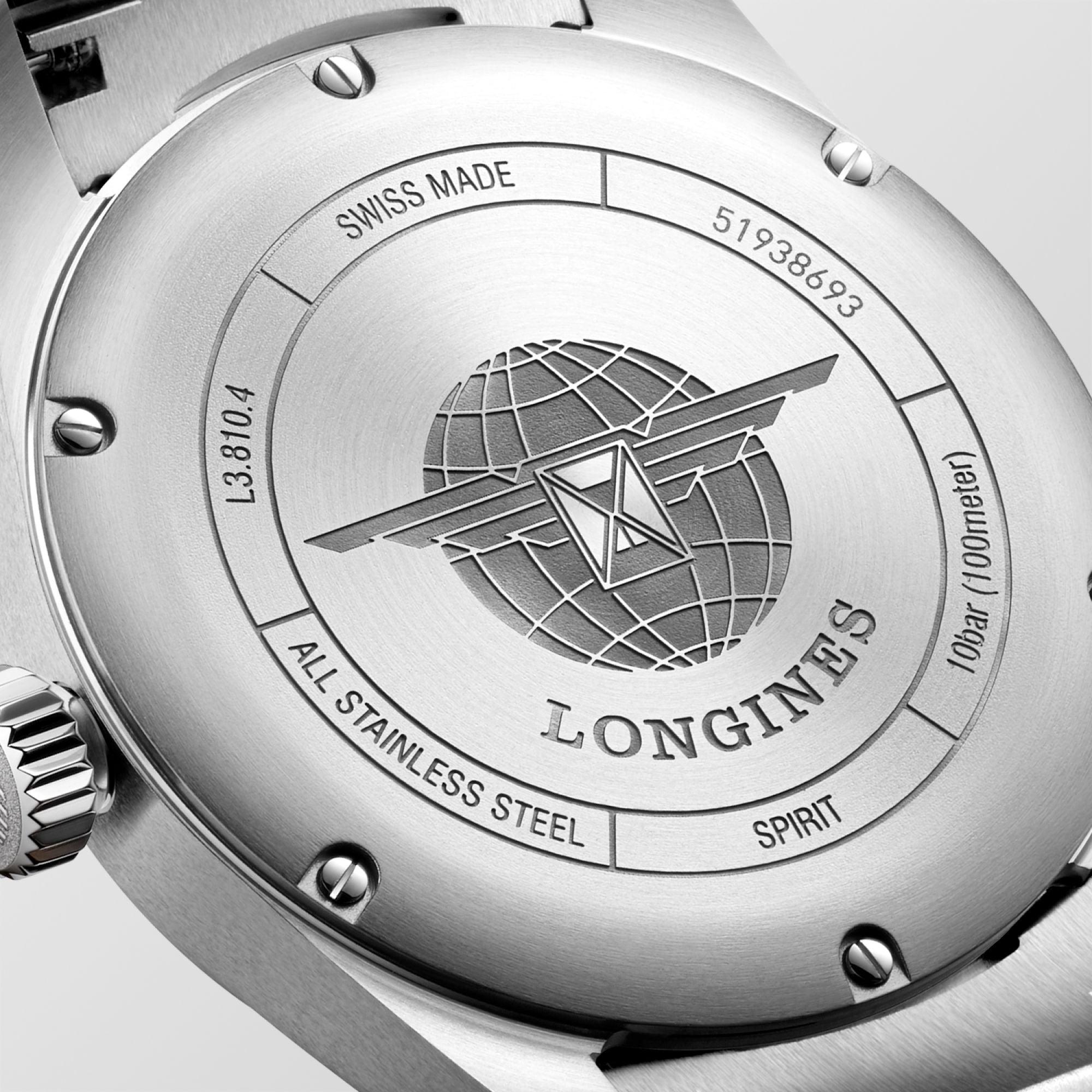 Longines orologio Spirit 40mm nero automatico acciaio L3.810.4.53.6