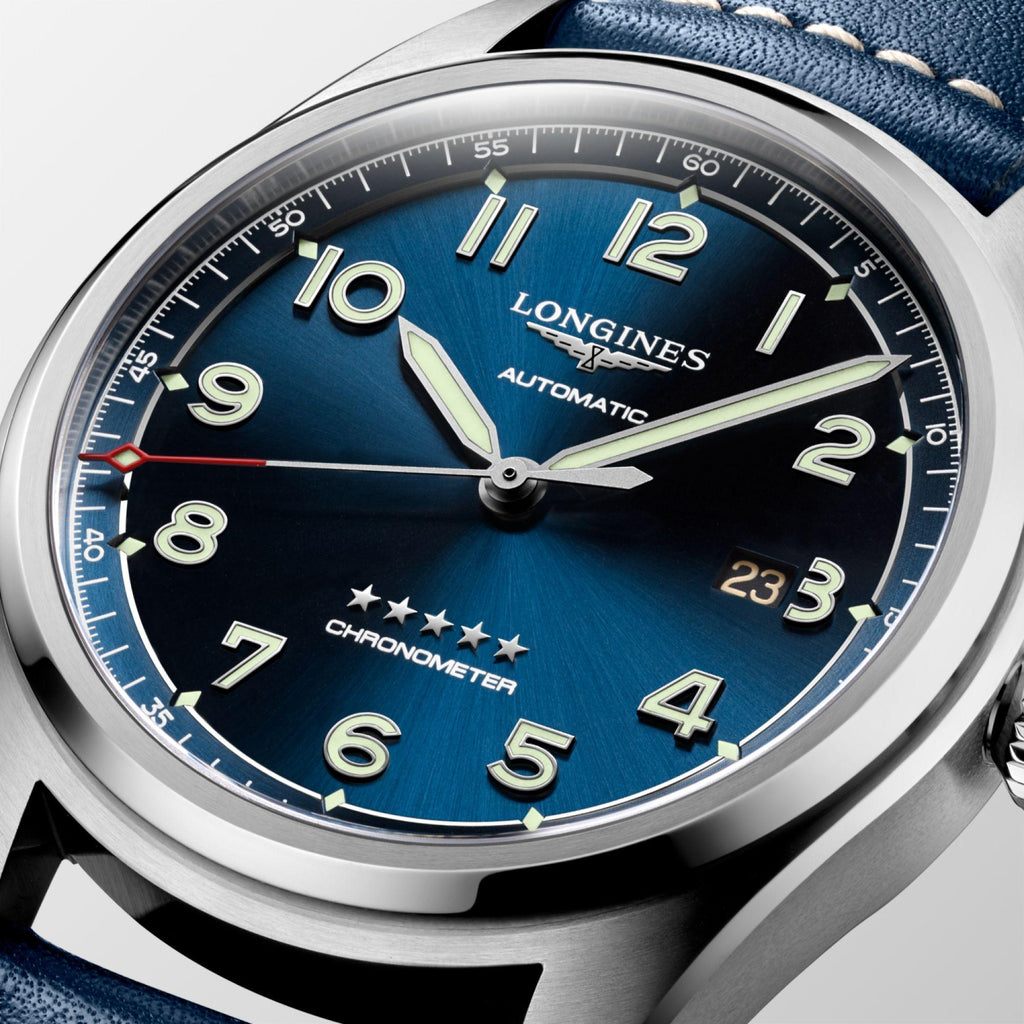 Longines orologio Spirit 42mm blu automatico acciaio L3.811.4.93.0