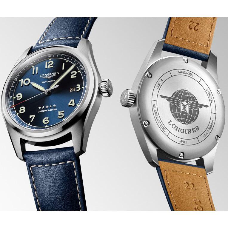 Longines orologio Spirit 42mm blu automatico acciaio L3.811.4.93.0