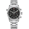 Longines orologio Spirit cronografo 42mm nero mat automatico acciaio L3.820.4.53.6