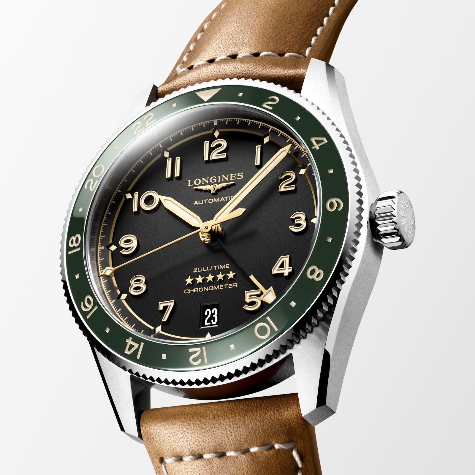 Longines orologio Spirit Zulu Time 39mm antracite automatico acciaio L3.802.4.63.2