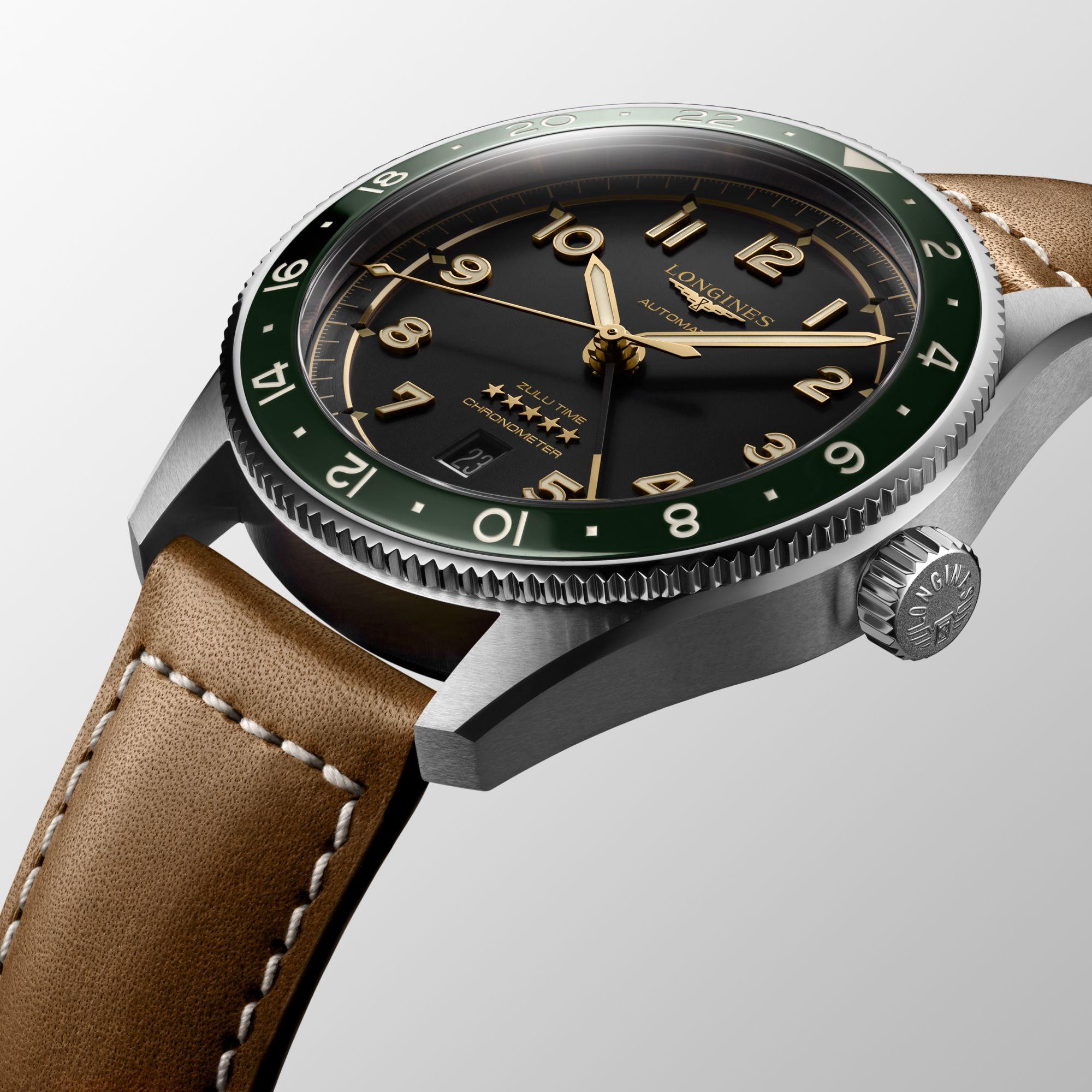 Longines orologio Spirit Zulu Time 42mm antracite automatico acciaio L3.812.4.63.2