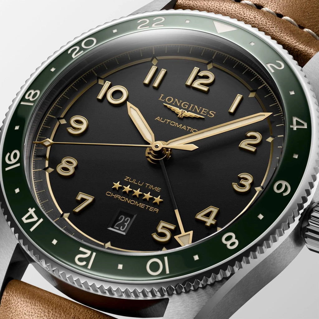 Longines orologio Spirit Zulu Time 42mm antracite automatico acciaio L3.812.4.63.2