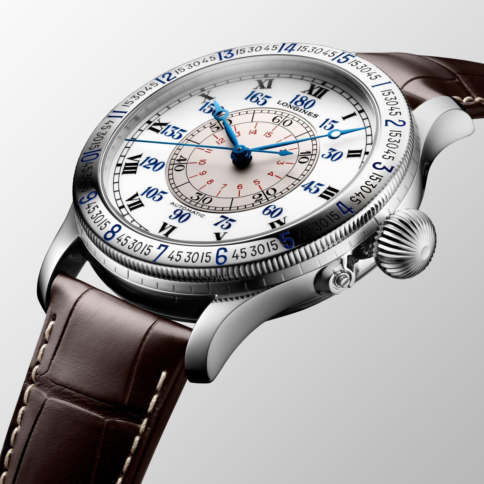 Longines orologio The Lindbergh Hour Angle Watch 47,5mm bianco automatico acciaio L2.678.4.11.0
