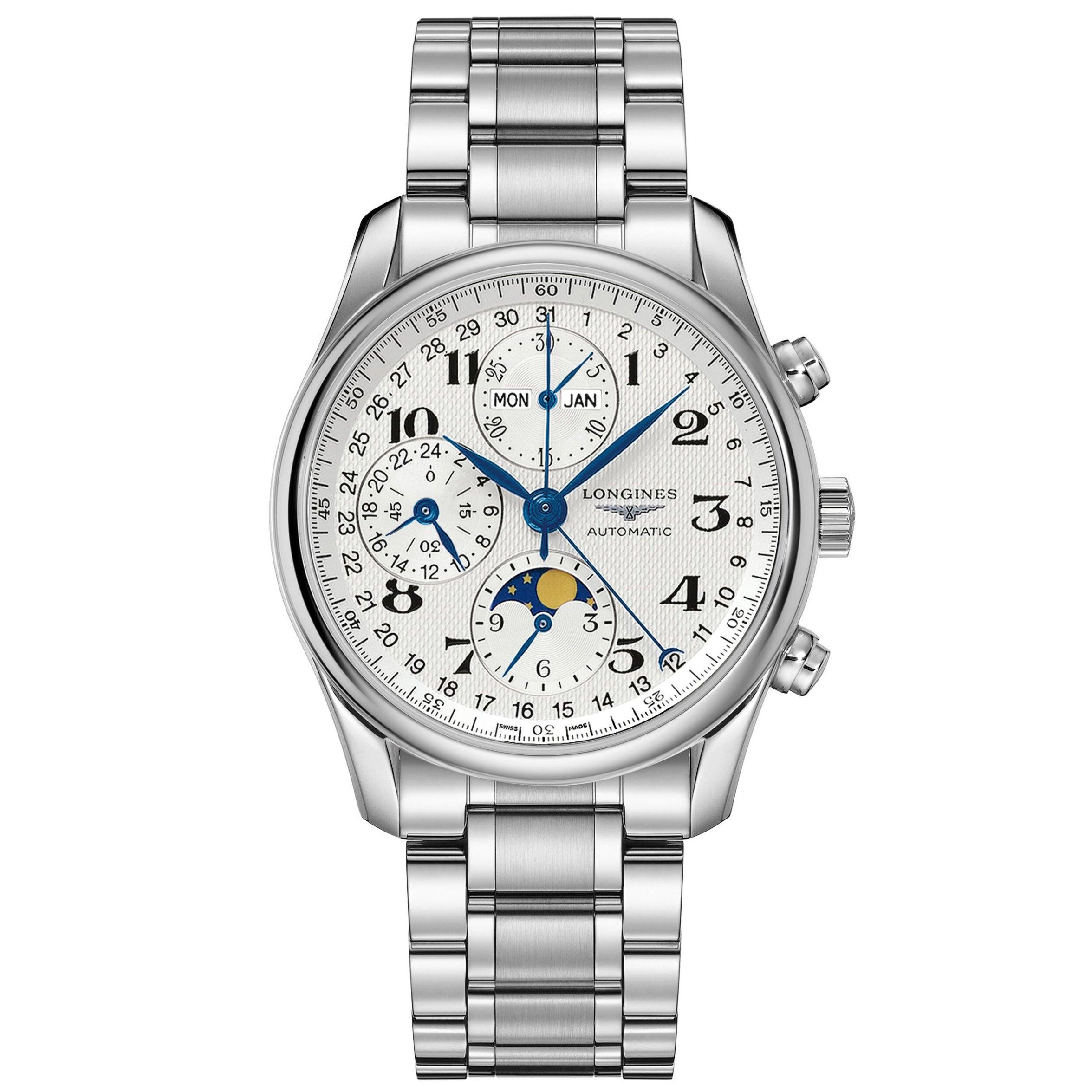 Longines orologio The Longines Master Collection 40mm argento acciaio uomo cronografo automatico L2.673.4.78.6