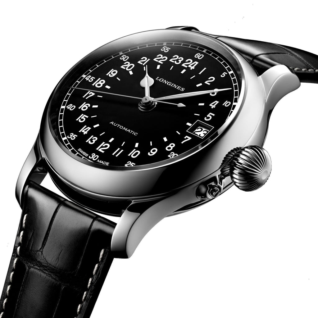 Longines orologio Twenty-Four Hours 47,50mm nero acciaio automatico L2.751.4.53.4