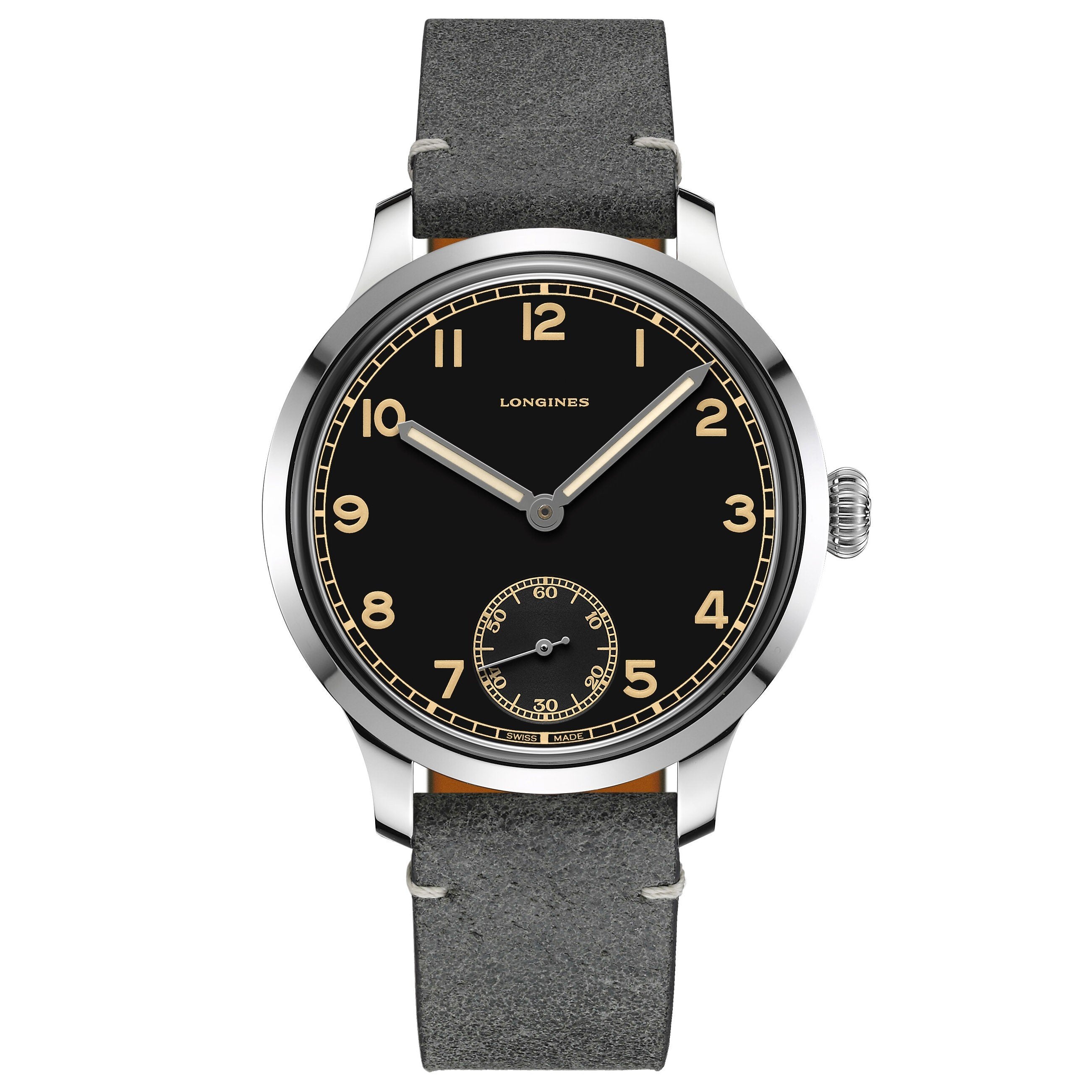 Longines orologio uomo Heritage Military 43mm acciaio carica manuale L2.826.4.53.2