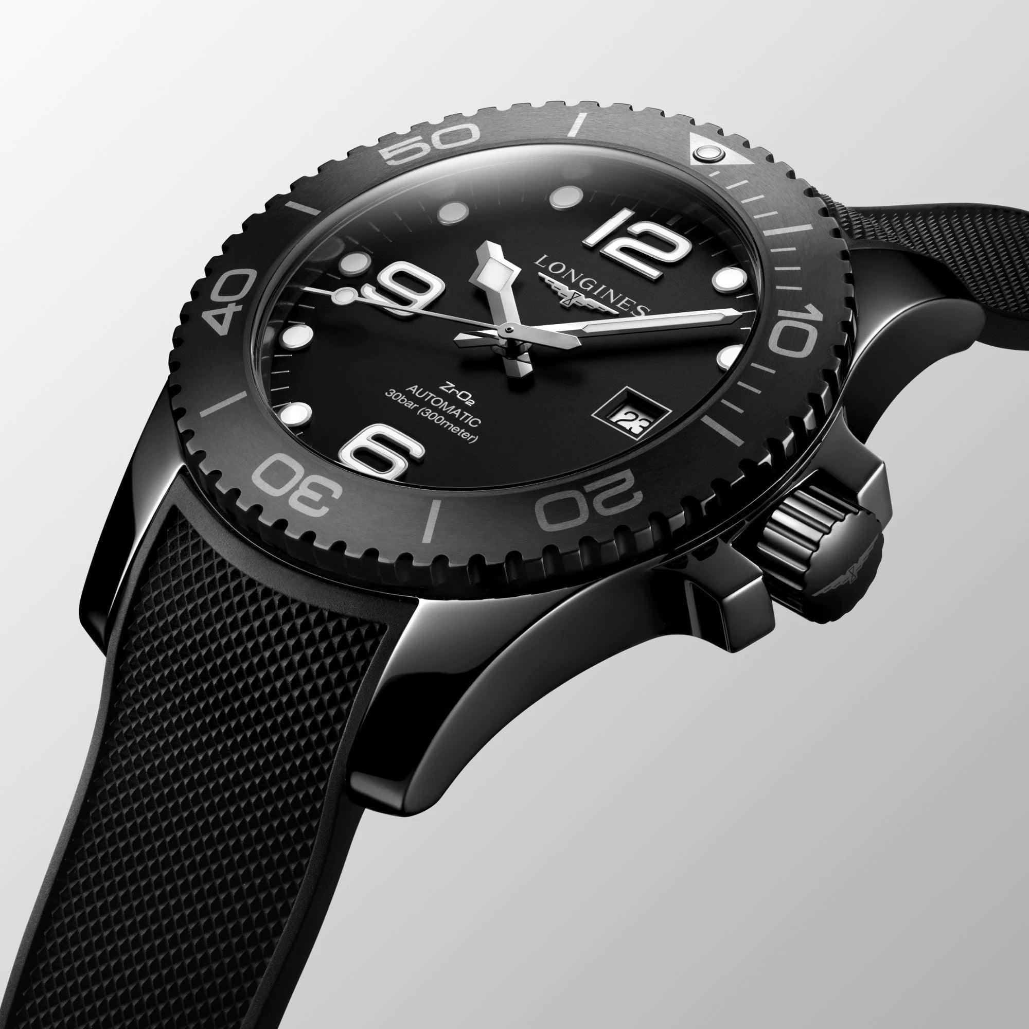 Longines orologio uomo HydroConquest 43mm automatico ceramica nera L3.784.4.56.9