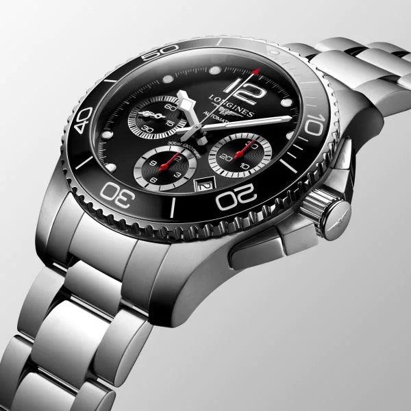 Longines orologio uomo HydroConquest nero ceramica 43mm automatico acciaio L3.883.4.56.6