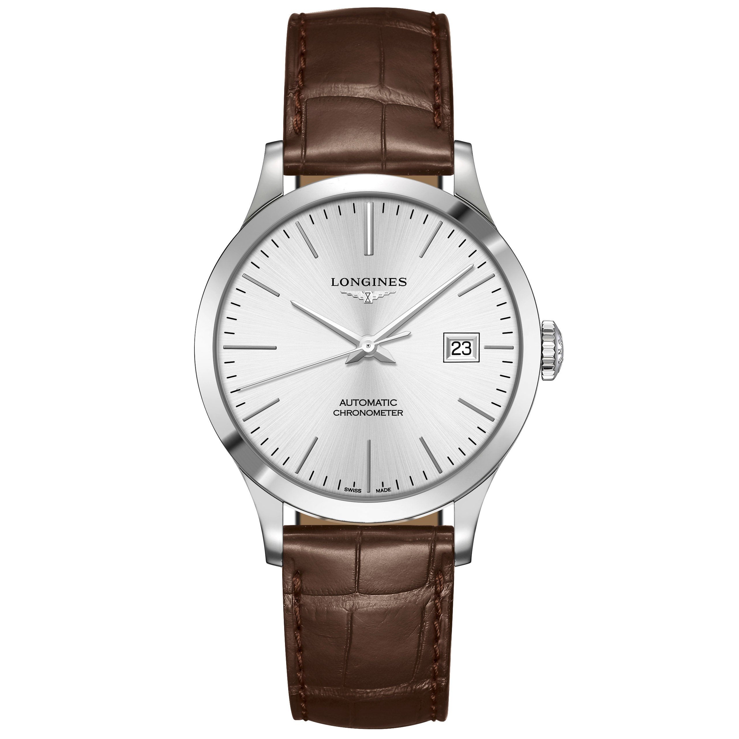 Longines orologio uomo Record collection 38,5mm automatico acciaio L2.820.4.72.2