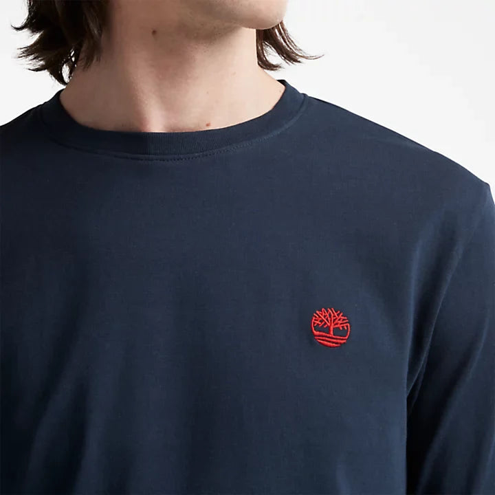 T-SHIRT GIROCOLLO A MANICHE LUNGHE DUNSTAN RIVER DA UOMO IN BLU MARINO