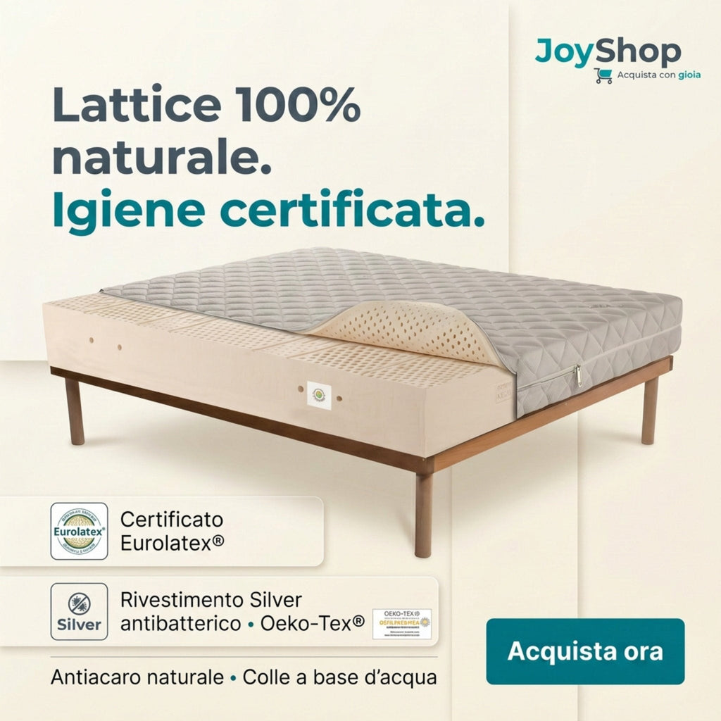 Materasso Lattice 100% Naturale – 7 Zone, 20 cm, Antiacaro | POLARIS