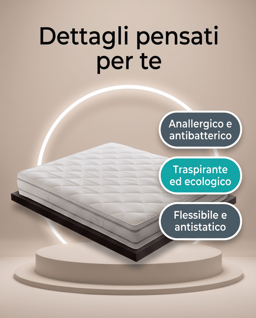 Materasso Box Eco Molle Ignifugo Certificato Classe 1 IM H18 cm