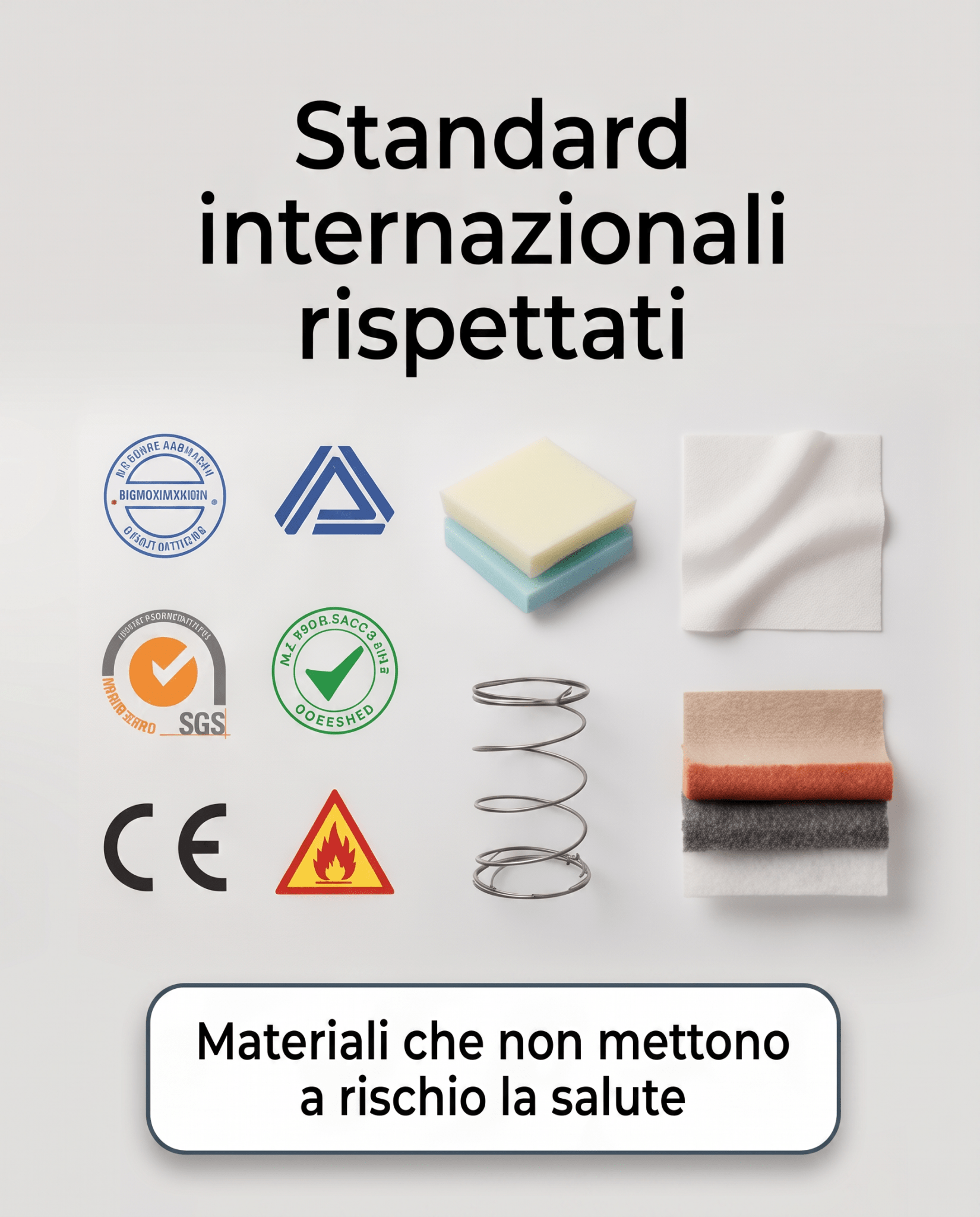Materasso a Molle Box Ignifugo Certificato Classe 1 IM H20 cm