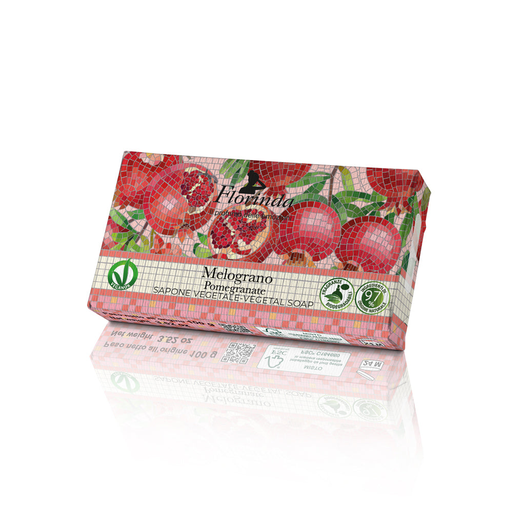 Florinda Mosaici Italiani Saponetta Vegetale Mani e Corpo Al Melograno 100 gr