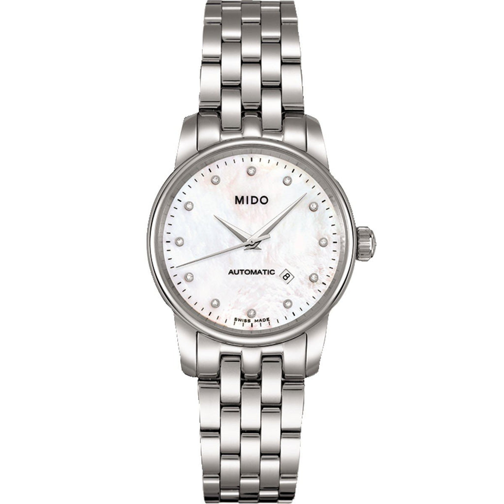 Mido orologio Baroncelli 29mm madreperla diamanti automatico acciaio M7600.4.69.1