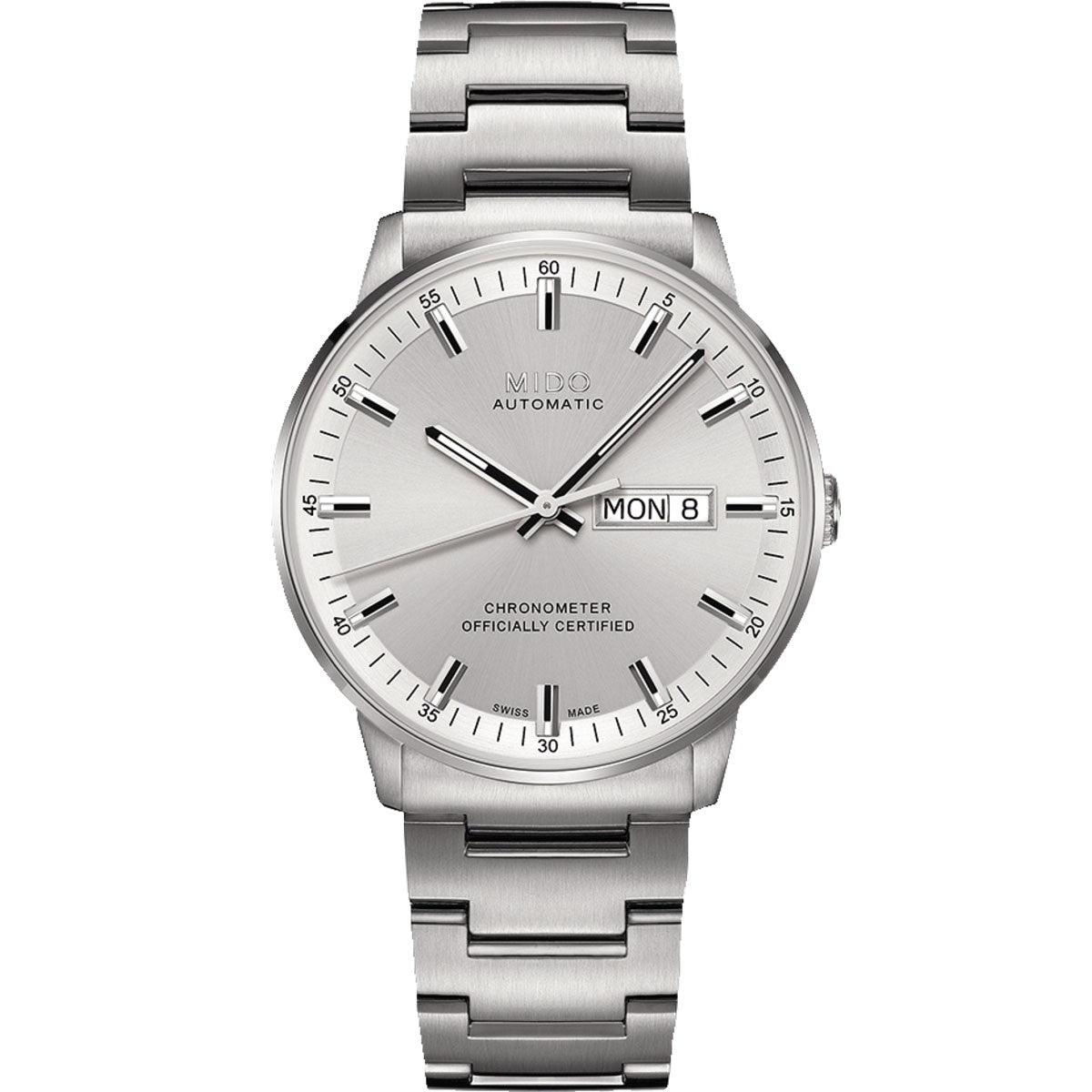 Mido orologio Commander Chronometer COSC 40mm argento automatico acciaio M021.431.11.031.00