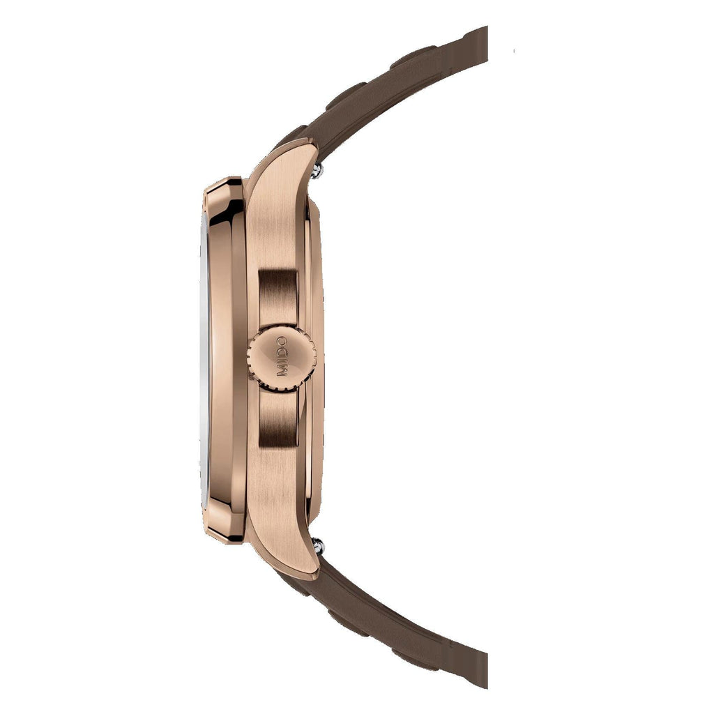 Mido orologio Multifort TV Big Date 39x40mm marrone automatico acciaio finitura PVD oro rosa M049.526.37.291.00
