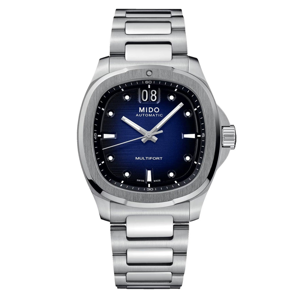 Mido orologio Multifort TV Big Date 40mm blu acciaio automatico M049.526.11.041.00