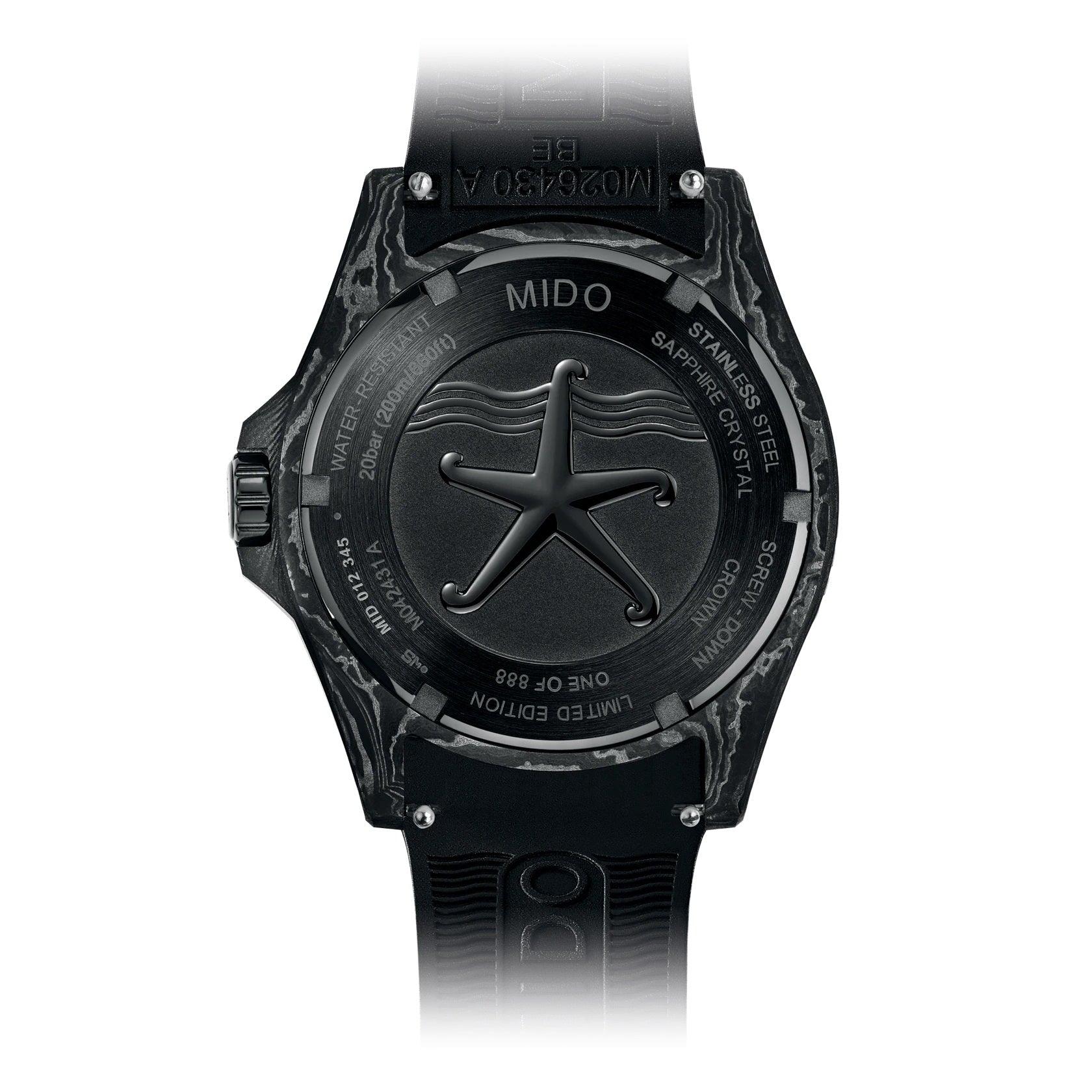 Mido orologio Ocean Star 200C Carbon Limited Edition Certificato Cosc 42mm nero automatico fibra di carbonio M042.431.77.081.00