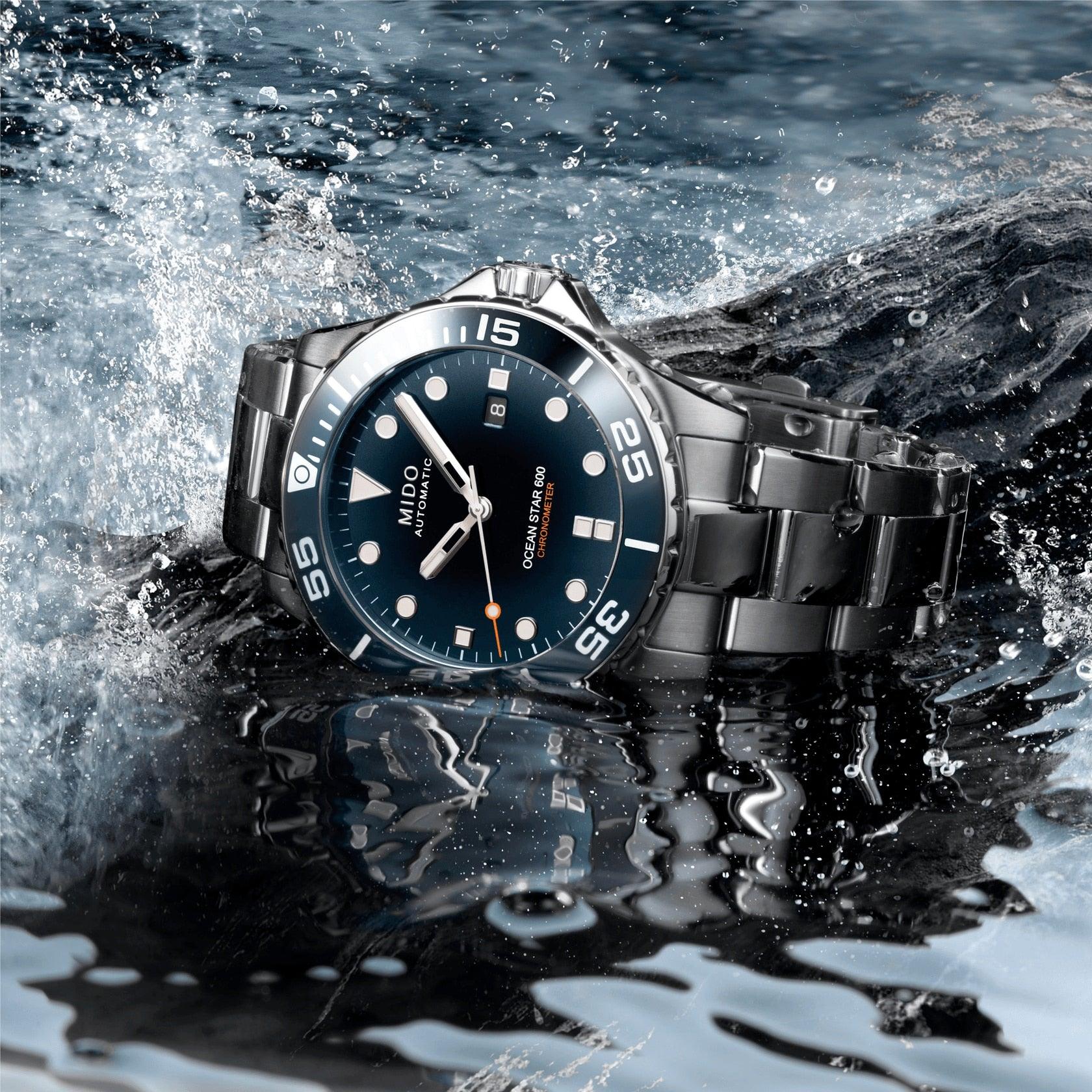 Mido orologio Ocean Star 600 Chronometer COSC 43,5mm blu automatico acciaio M026.608.11.041.01