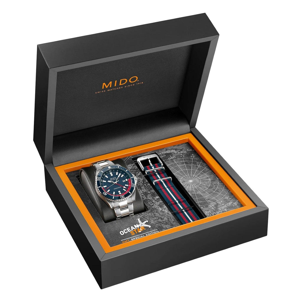 Mido orologio Ocean Star GMT Special Edition 44mm blu automatico acciaio M026.629.11.041.00