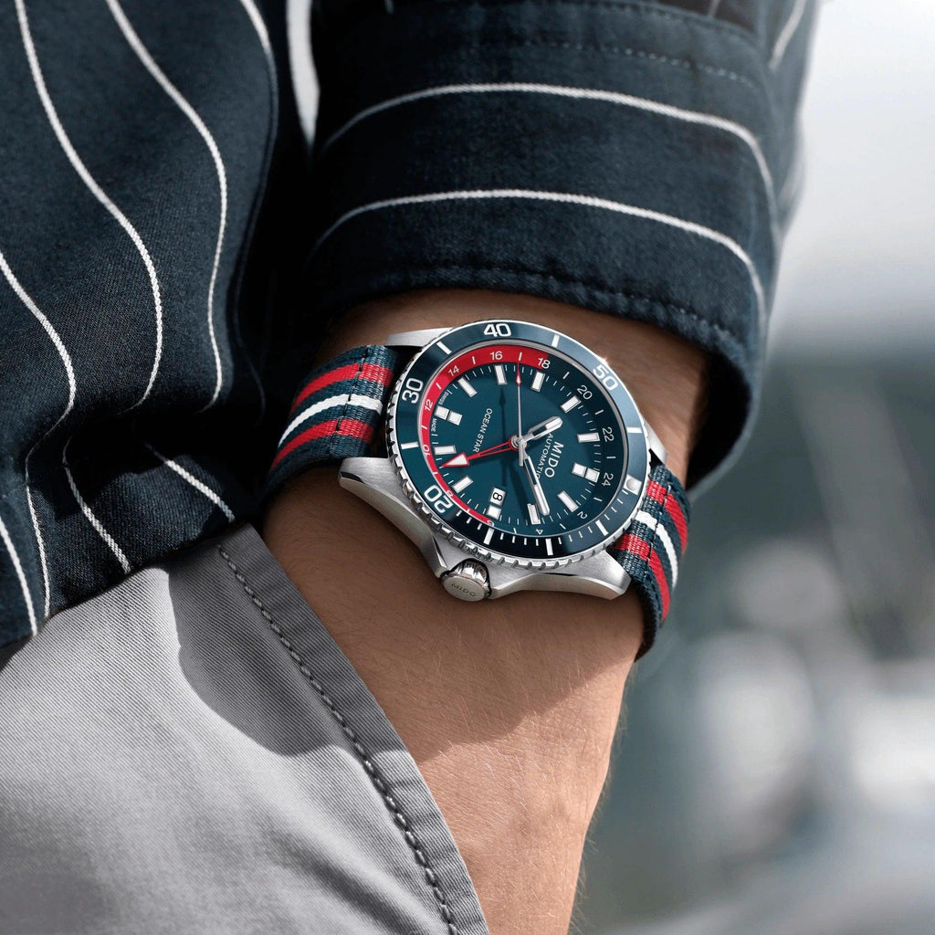 Mido orologio Ocean Star GMT Special Edition 44mm blu automatico acciaio M026.629.11.041.00