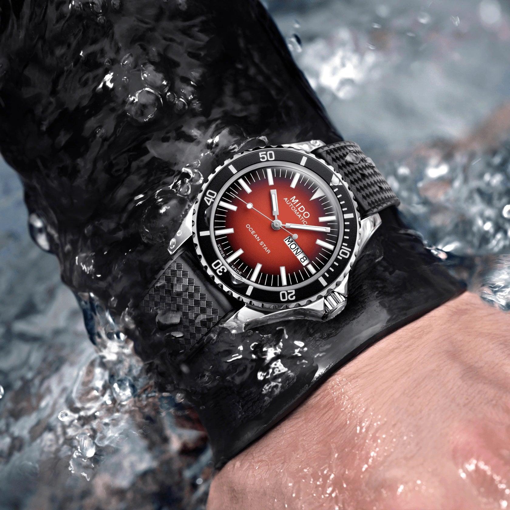 Mido orologio Ocean Star Tribute Gradient 40mm rosso automatico acciaio M026.830.17.421.00