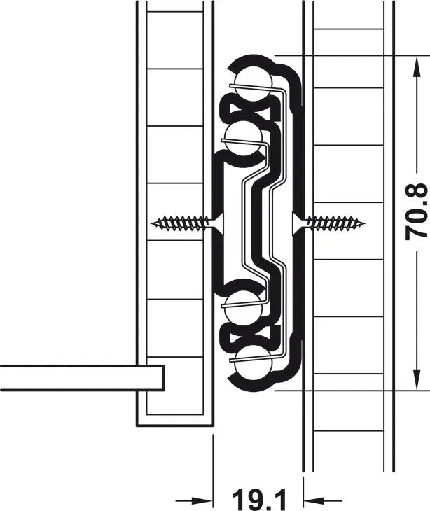 USCITA TOTALE, ACCURIDE 7957, PORTATA FINO A 160 KG, ACCIAIO, MONTAGGIO LATERALE/A SQUADRA