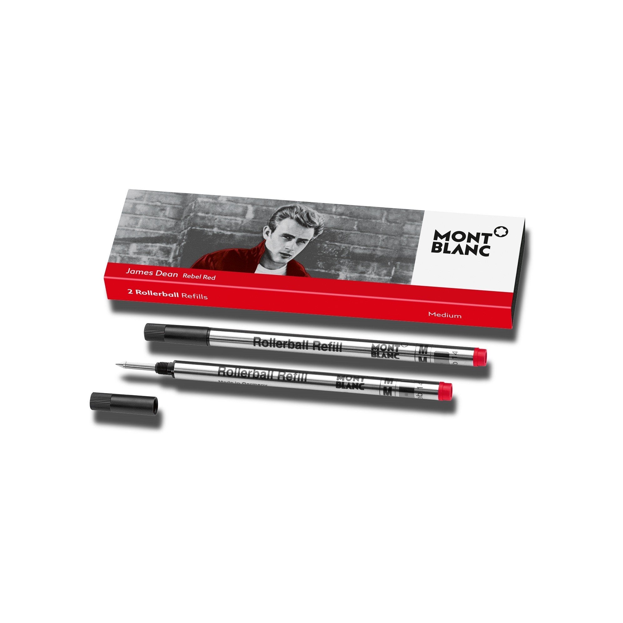 Montblanc 2 refill per rollerball (M) James Dean Rebel Red ( rosso ribelle) 118131