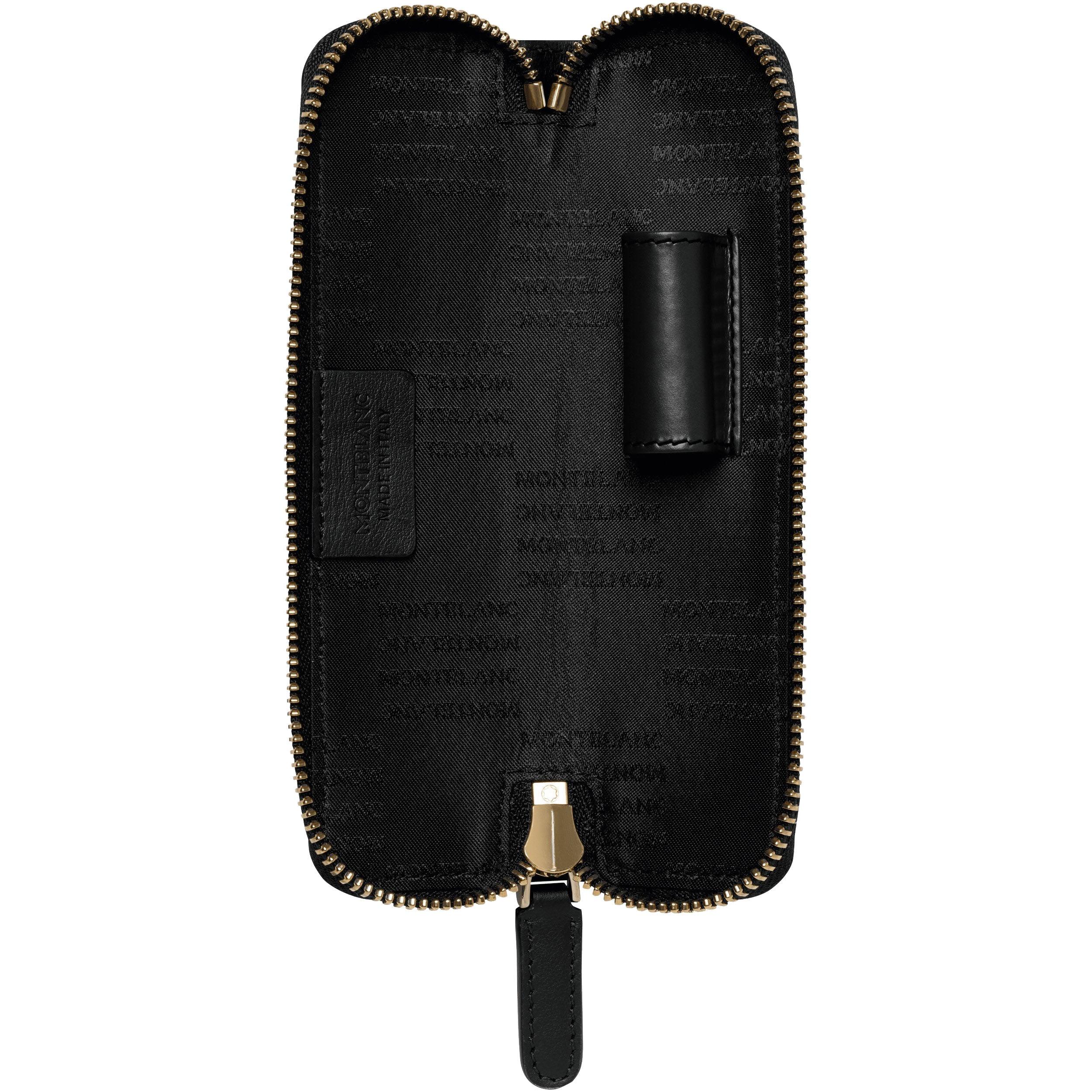 Montblanc astuccio per 1 strumento da scrittura con stampa scarabeo Meisterstück Selection nero 126271