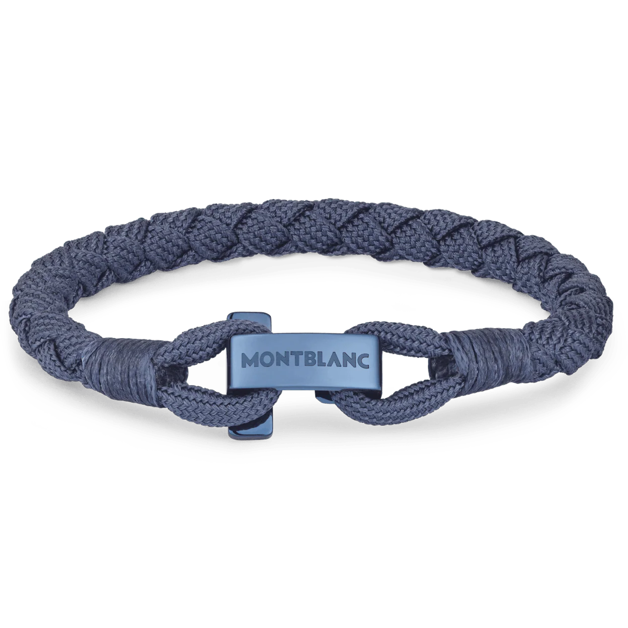 Montblanc bracciale Meisterstück Glacier nylon acciaio PVD blu misura M 12951463