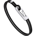 Montblanc bracciale uomo pelle intrecciata nera chiusura acciaio misura M 11499063