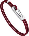 Montblanc bracciale uomo pelle intrecciata rosso 11498863