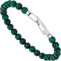 Montblanc bracciale Wrap Me acciaio e occhio di tigre verde misura L 12596568