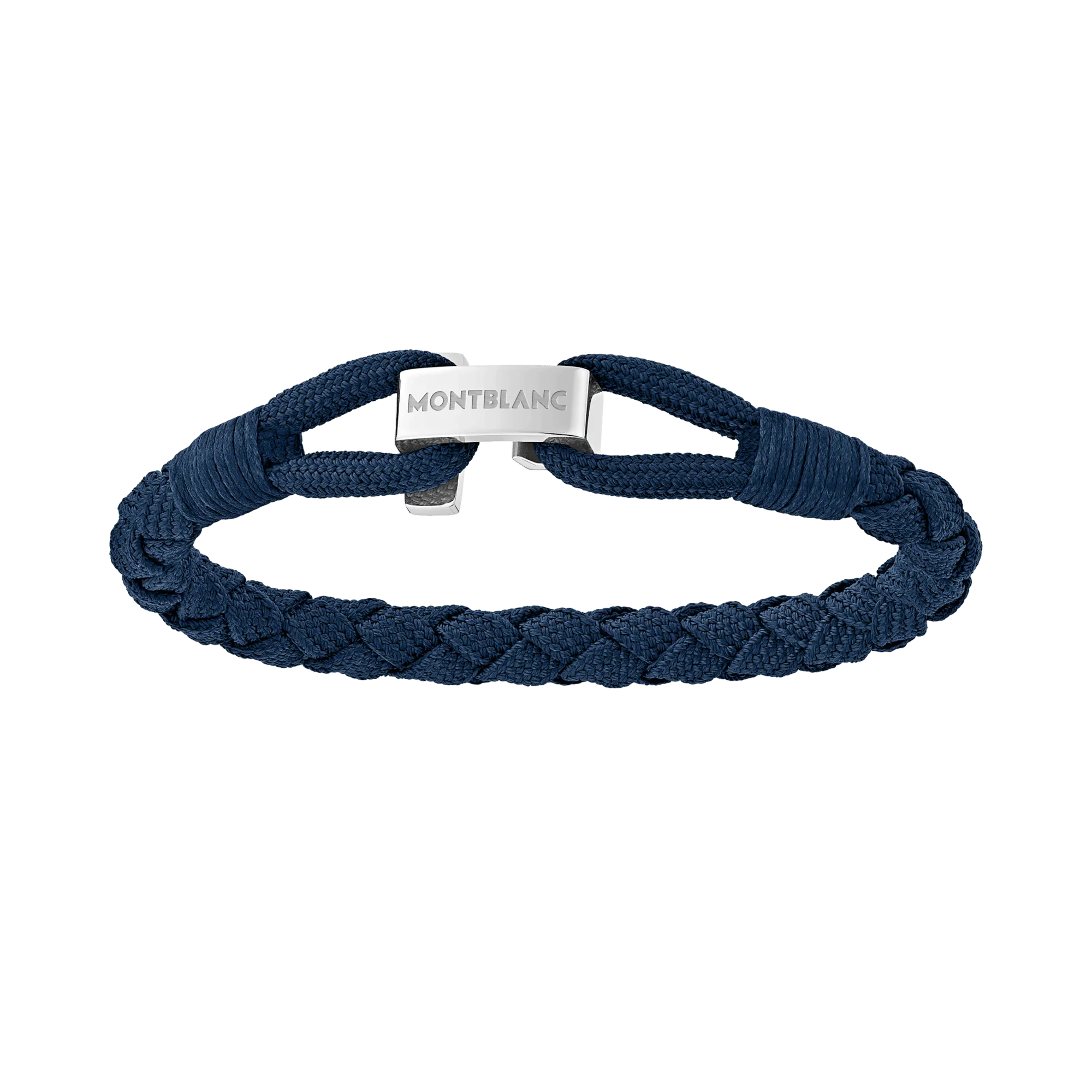 Montblanc bracciale Wrap Me blu in nylon e acciaio misura S 12838360