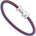Montblanc bracciale Wrap Me pelle intrecciata rosso blu misura media 12378763