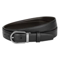 Montblanc cintura 30mm con fibbia a ferro di cavallo finitura rutenio regolabile reversibile nera/marrone 128803