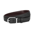 Montblanc cintura 30mm fibbia ferro di cavallo pelle reversibile nera/bordeaux 128755
