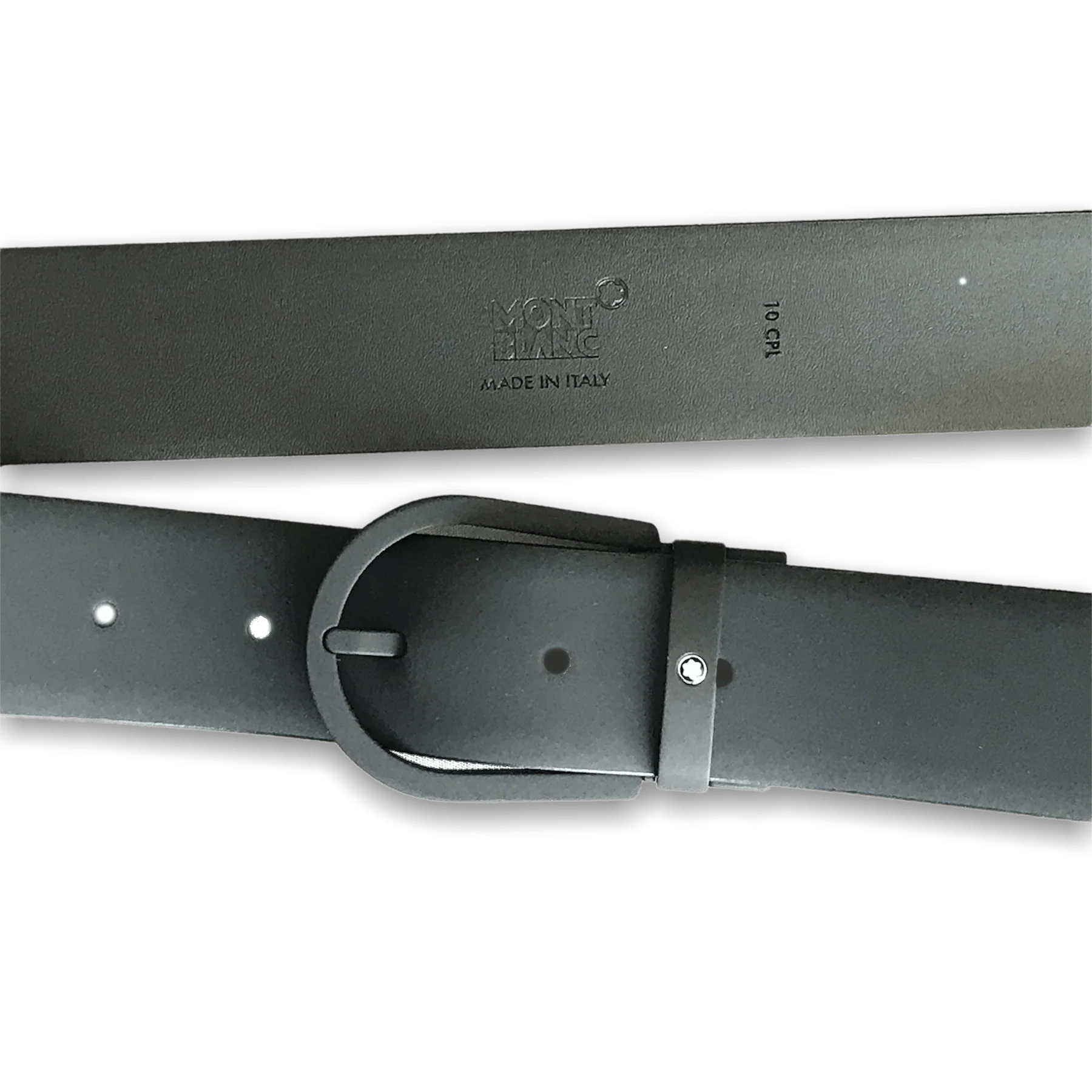 Montblanc cintura 35mm fibbia nera gommata e pelle nera gommata 129431
