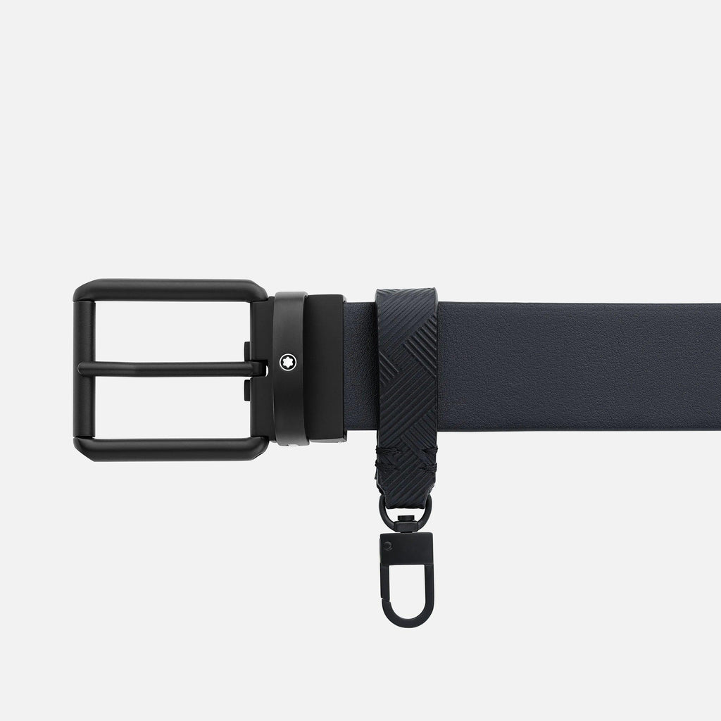 Montblanc cintura 35mm fibbia PVD nero pelle reversibile nero extreme 3.0/nero liscio 131183