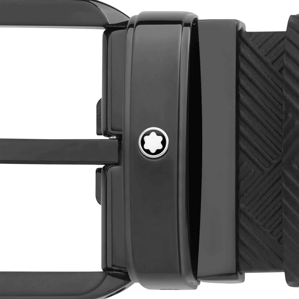 Montblanc cintura 35mm fibbia rettangolare PVD nero reversibile in pelle Extreme 3.0 nero 130587