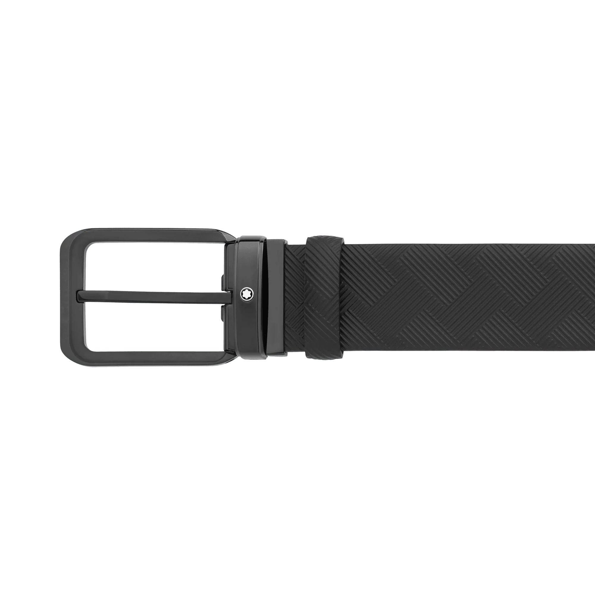 Montblanc cintura 35mm fibbia rettangolare PVD nero reversibile in pelle Extreme 3.0 nero 130587
