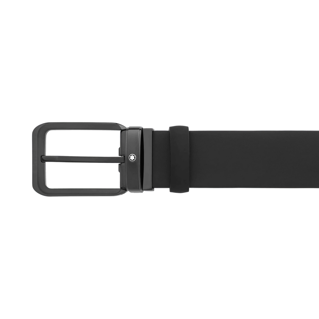 Montblanc cintura 35mm fibbia rettangolare PVD nero reversibile in pelle Extreme 3.0 nero 130587